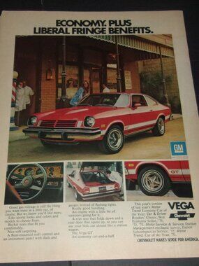 Vintage Chevrolet Vega Car Full Page Ad From Magazine